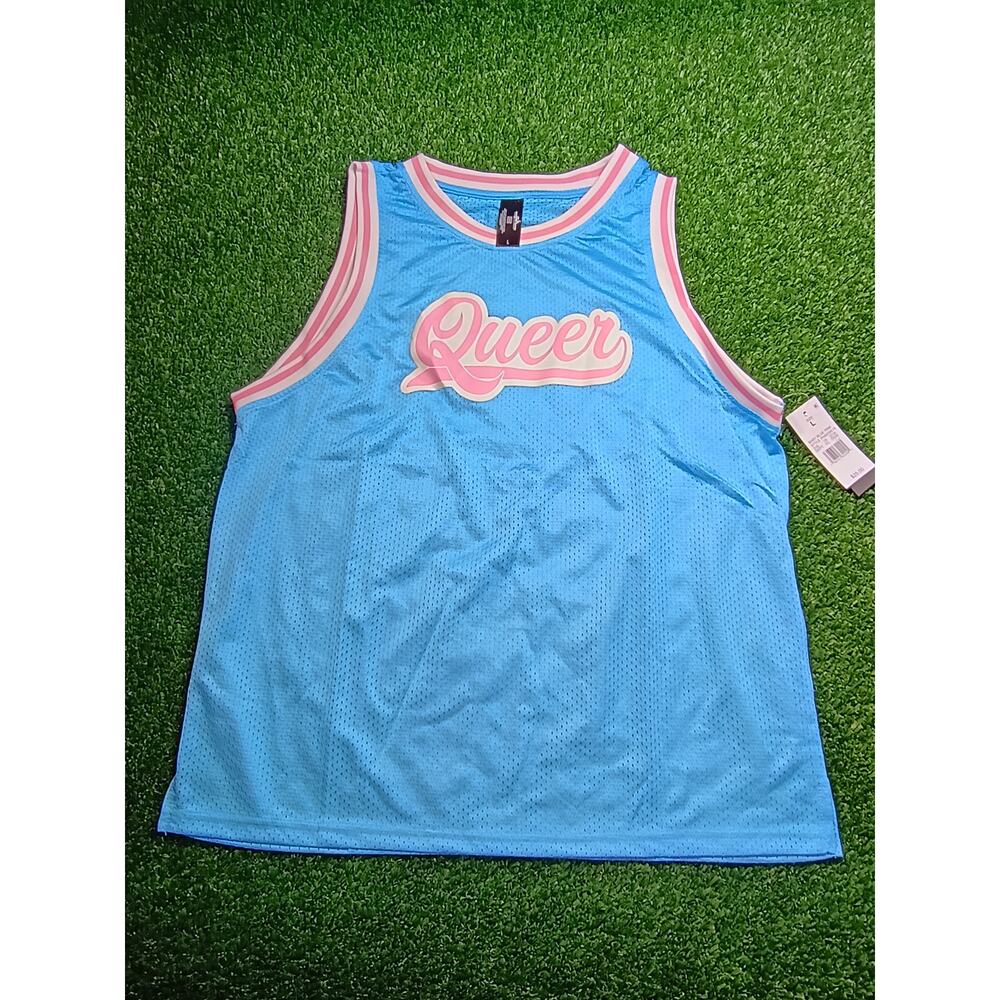 Phluid Project Pride Basketball Jersey Light Blue L NWT